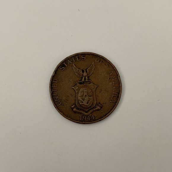 1 Centavo Coin - 1944 - S U.S. Philippines - Reverse Border Alignment Error - Picture 1 of 5